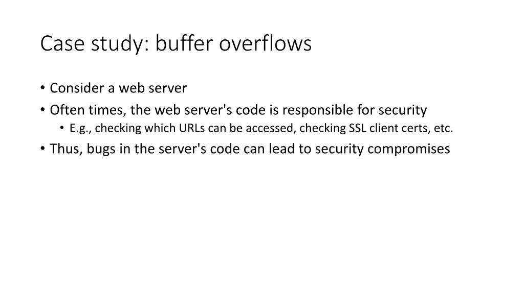 case study buffer overflows