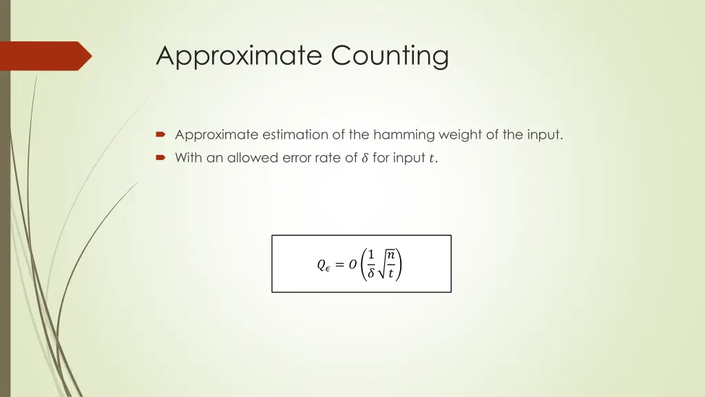 approximate counting