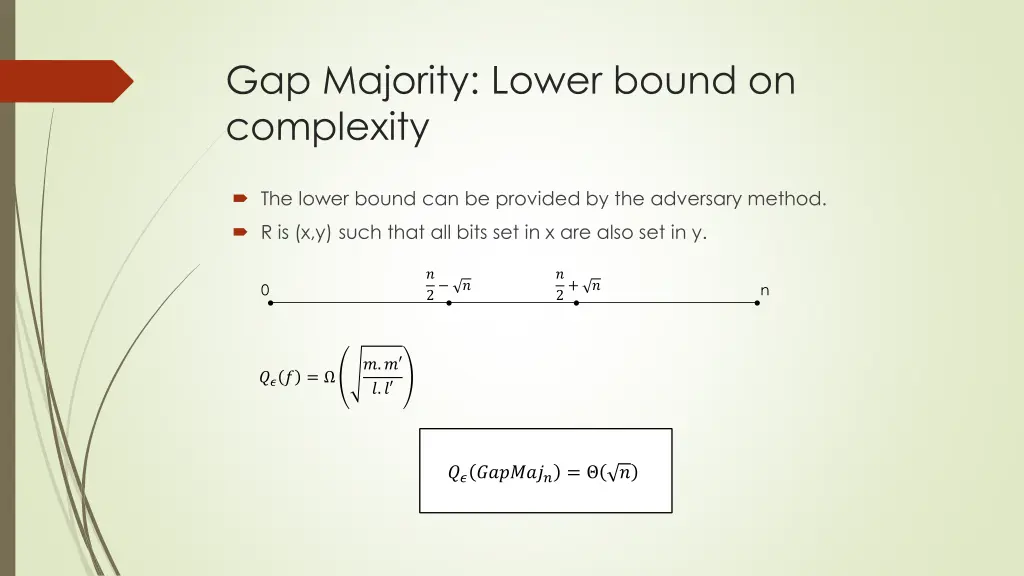 gap majority lower bound on complexity