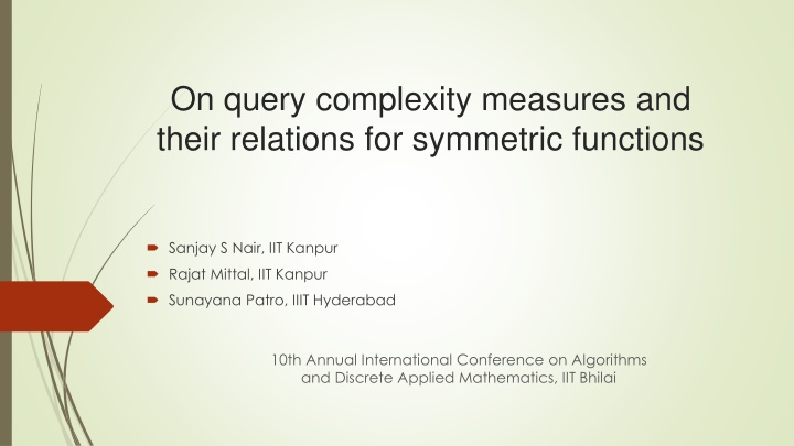 on query complexity measures and their relations