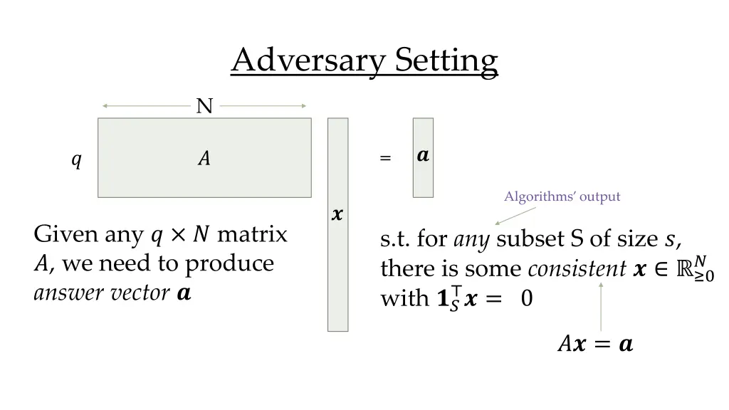 adversary setting 1