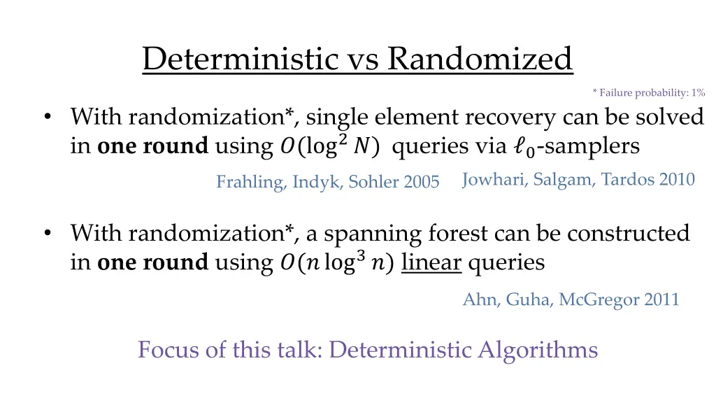 deterministic vs randomized