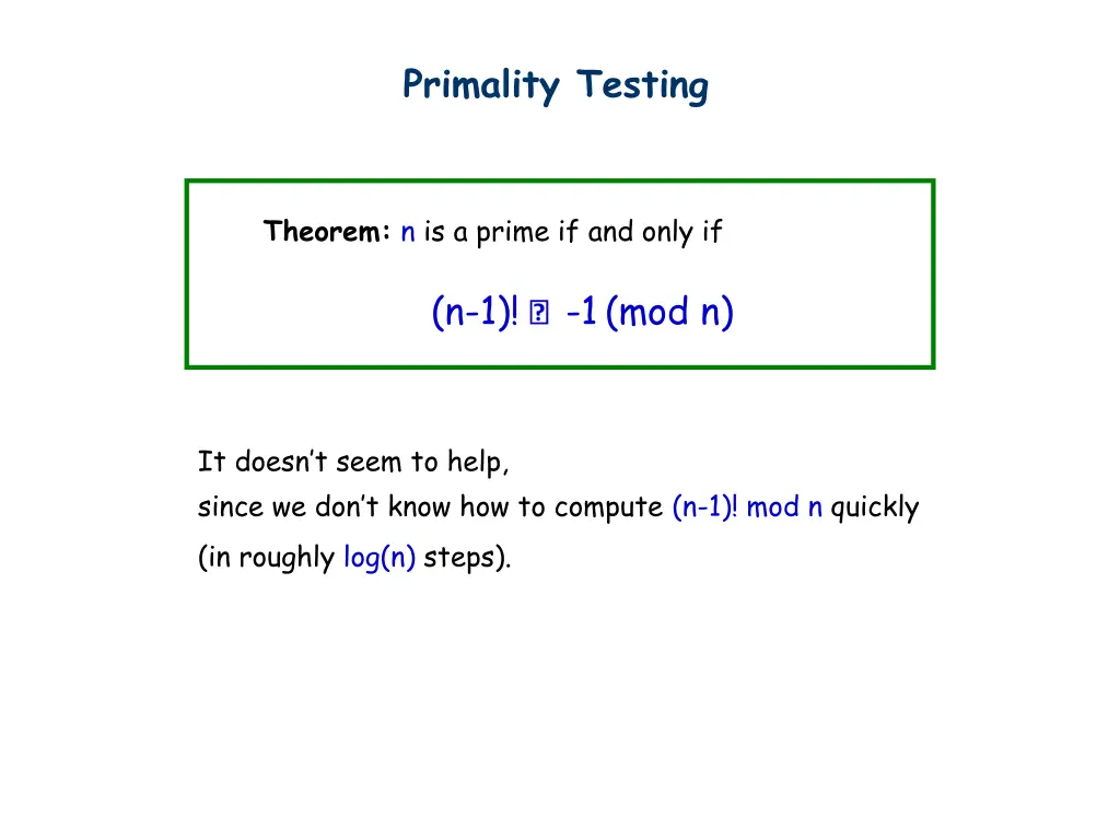 primality testing 1