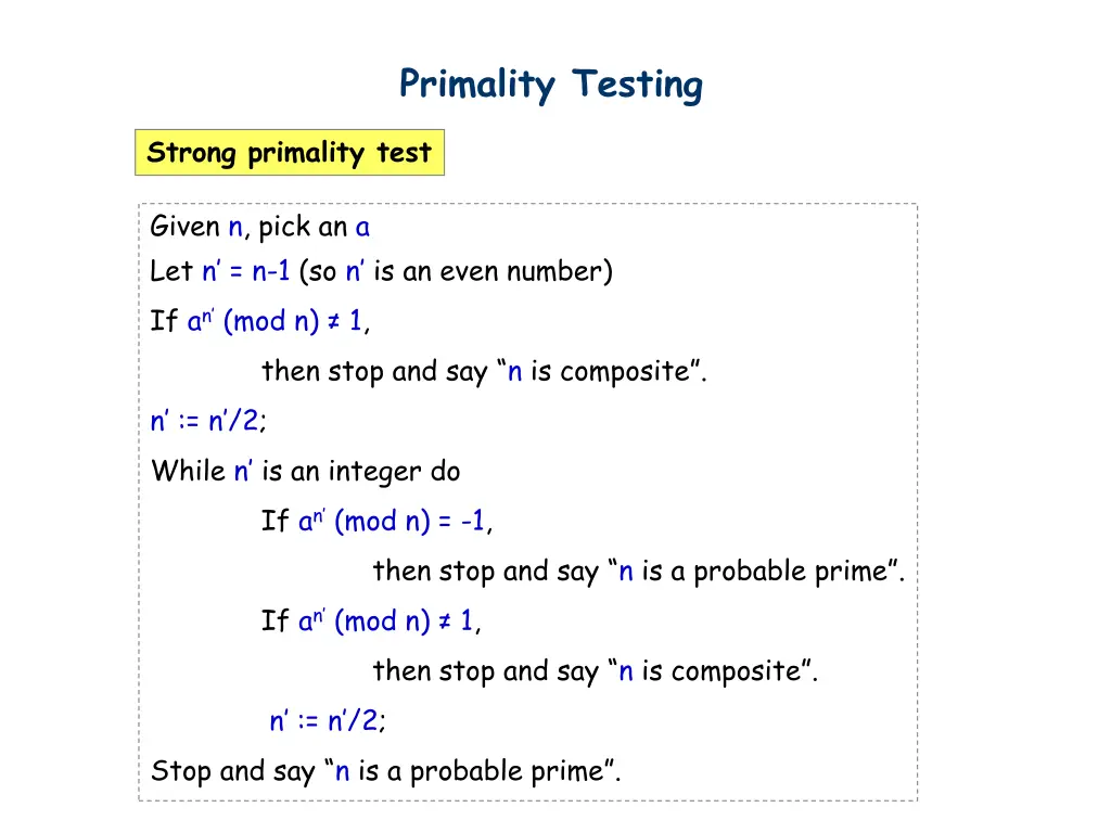 primality testing 12