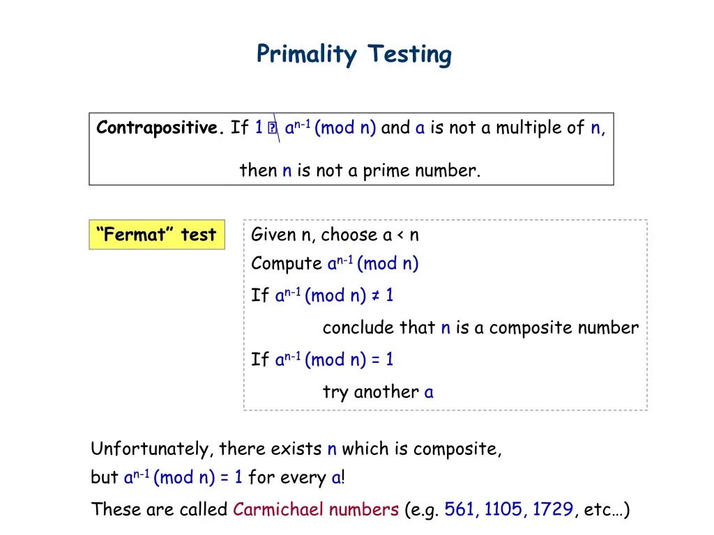 primality testing 5