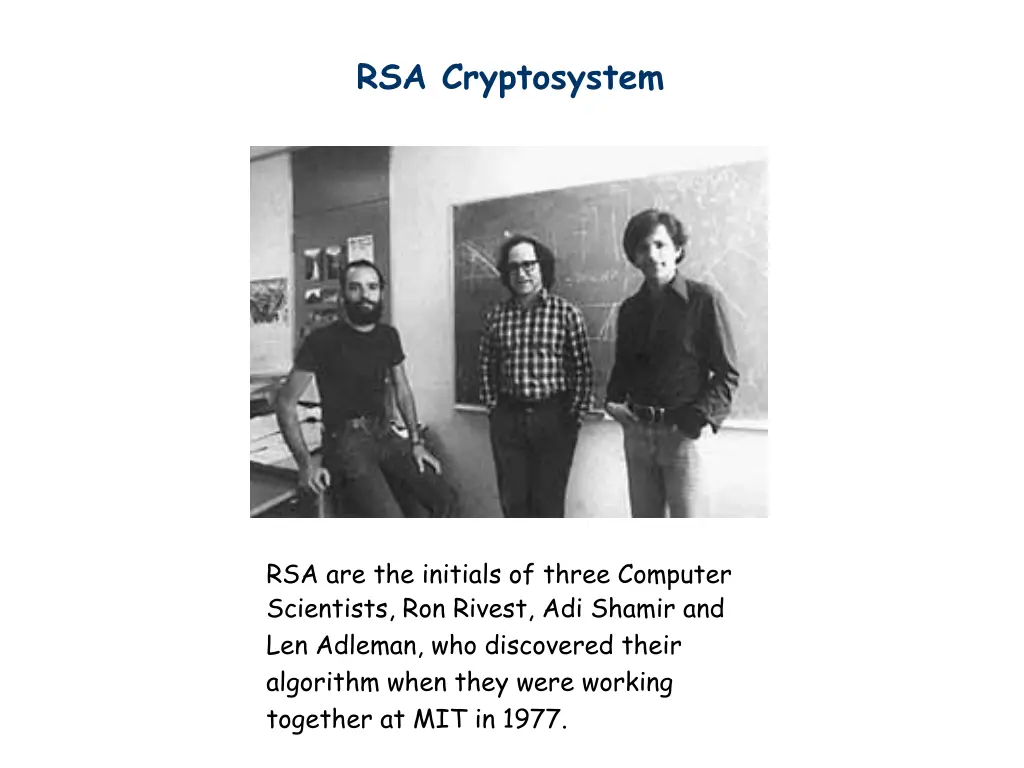 rsa cryptosystem