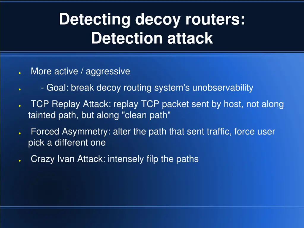 detecting decoy routers detection attack