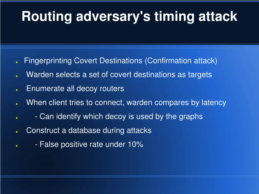 routing adversary s timing attack 1