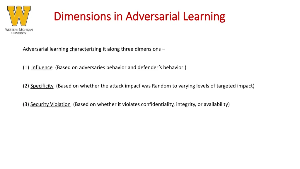 dimensions in adversarial learning dimensions