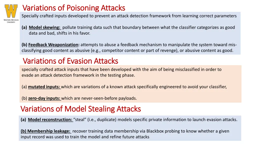 variations of poisoning attacks variations