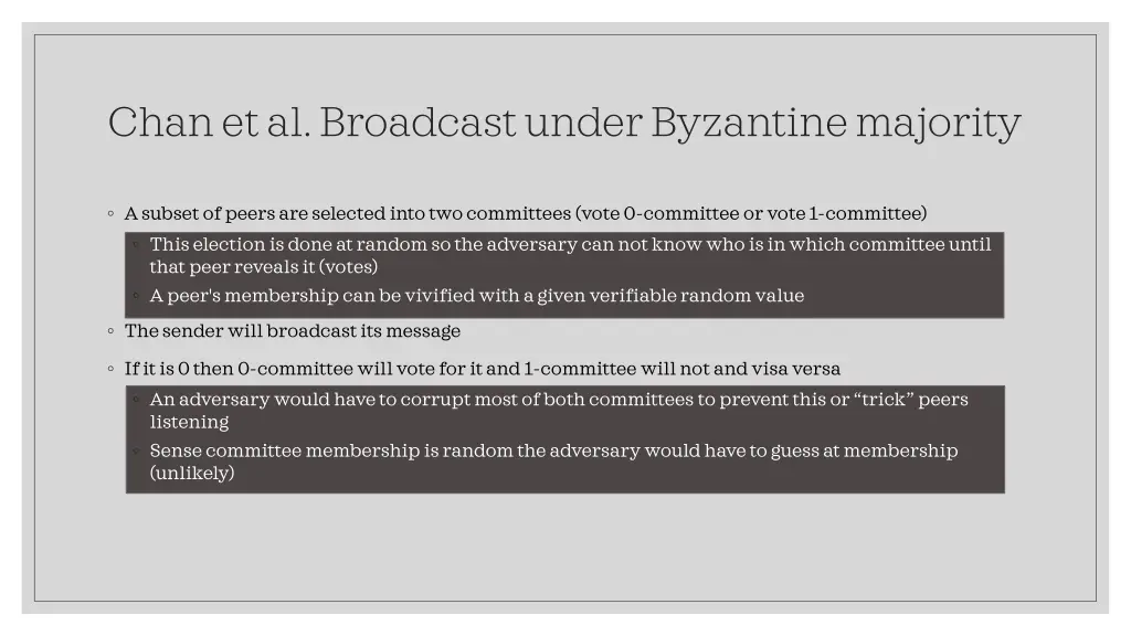 chan et al broadcast under byzantine majority