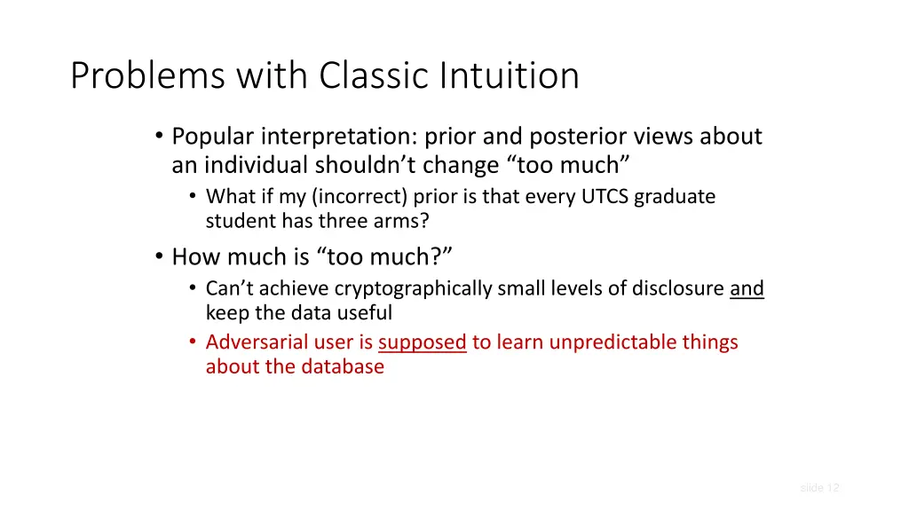 problems with classic intuition