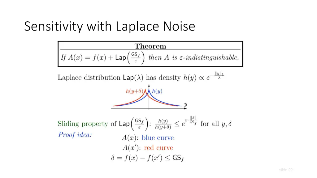 sensitivity with laplace noise