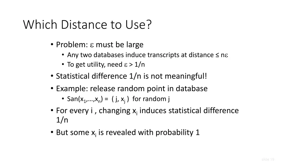 which distance to use