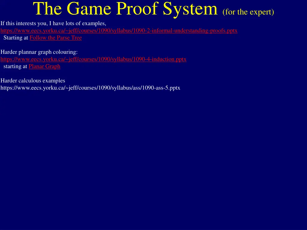 the game proof system for the expert 3