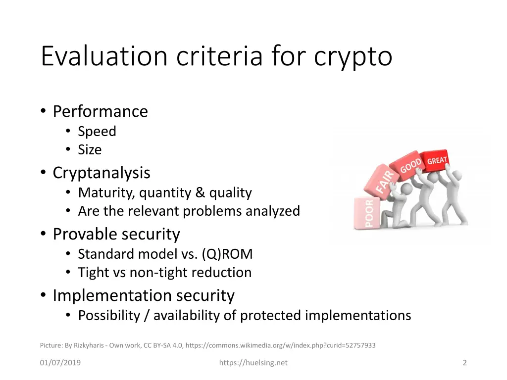 evaluation criteria for crypto