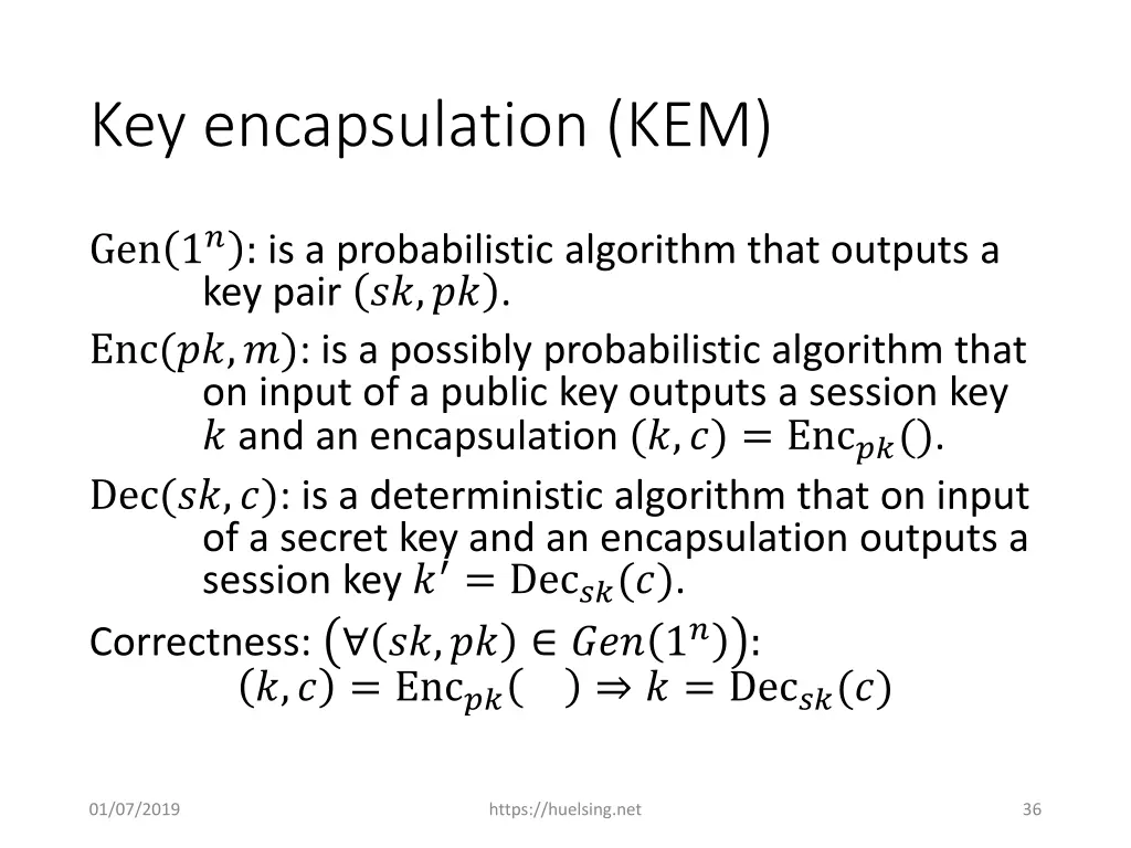 key encapsulation kem 1