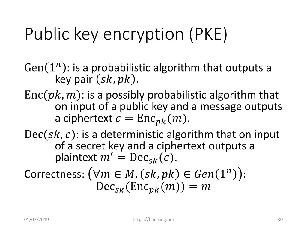 public key encryption pke 1