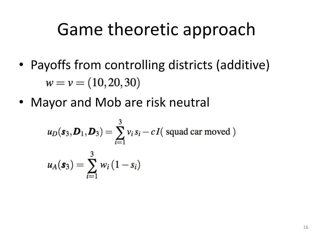 game theoretic approach