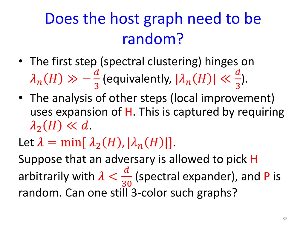 does the host graph need to be random the first