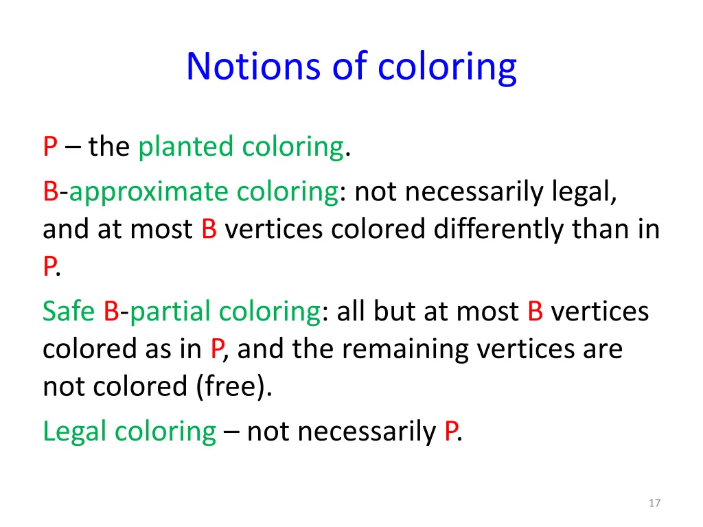 notions of coloring