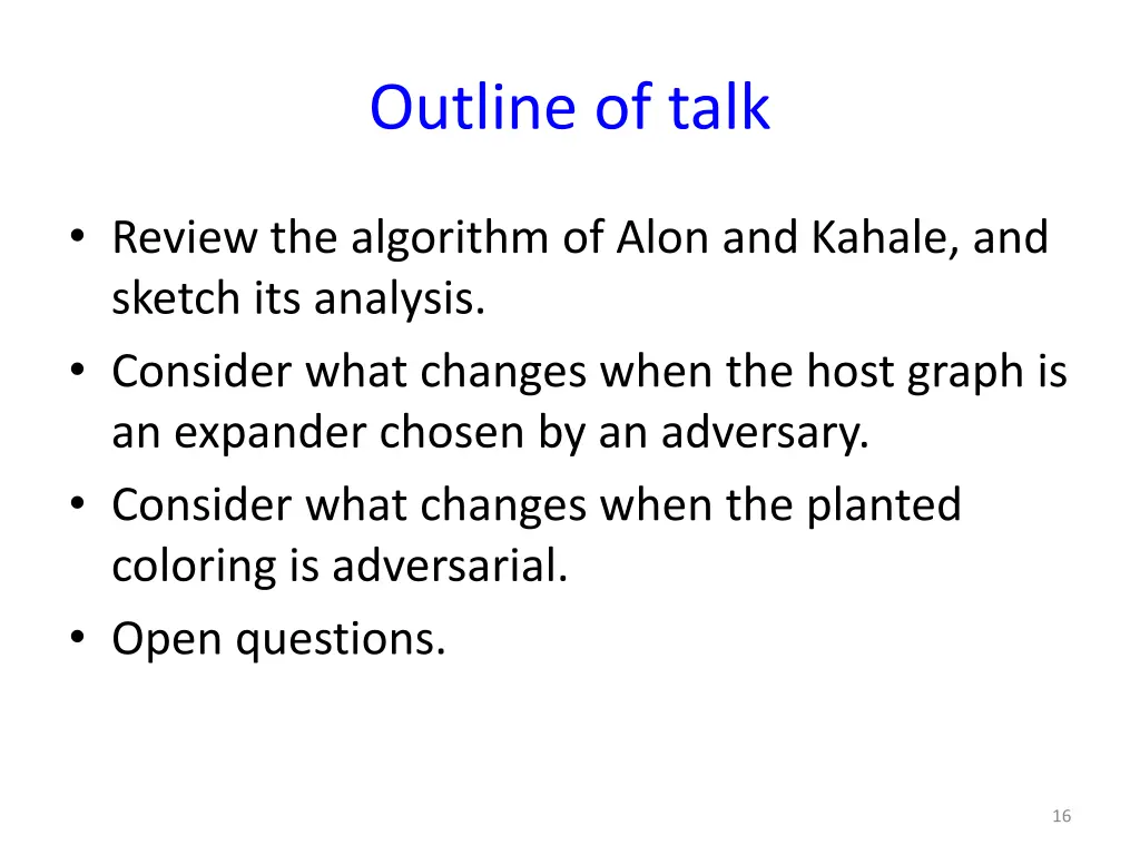 outline of talk