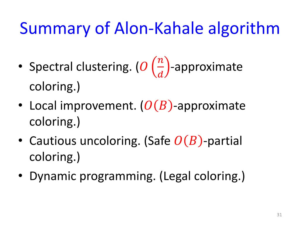 summary of alon kahale algorithm