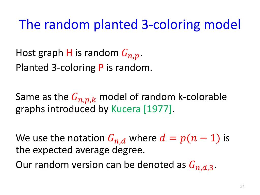 the random planted 3 coloring model