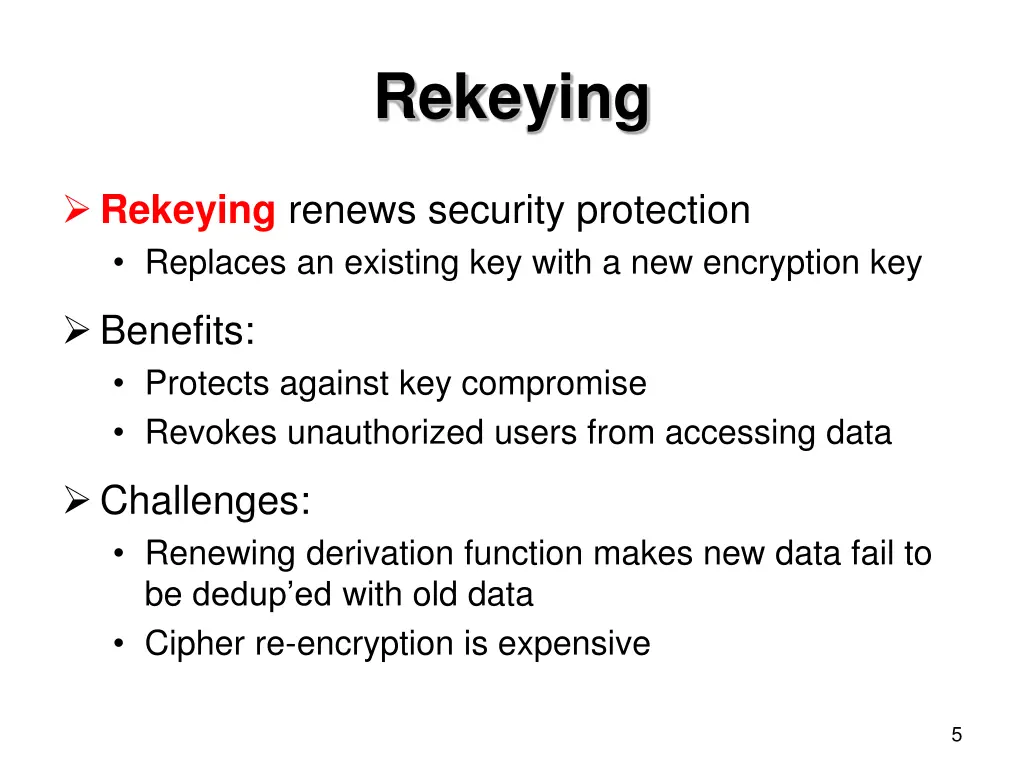 rekeying