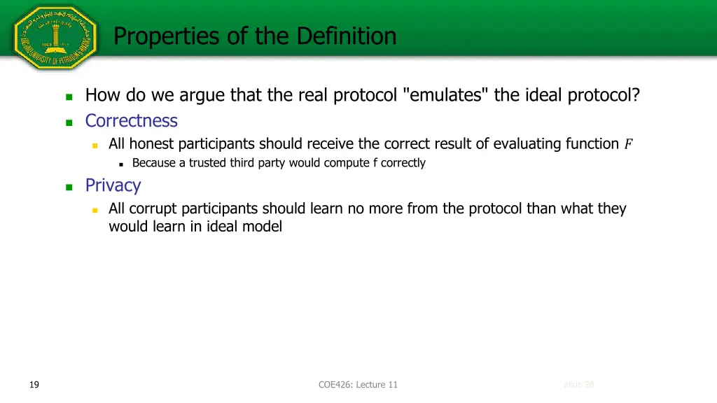 properties of the definition