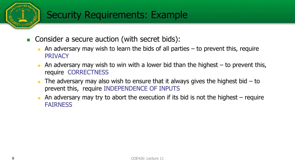 security requirements example