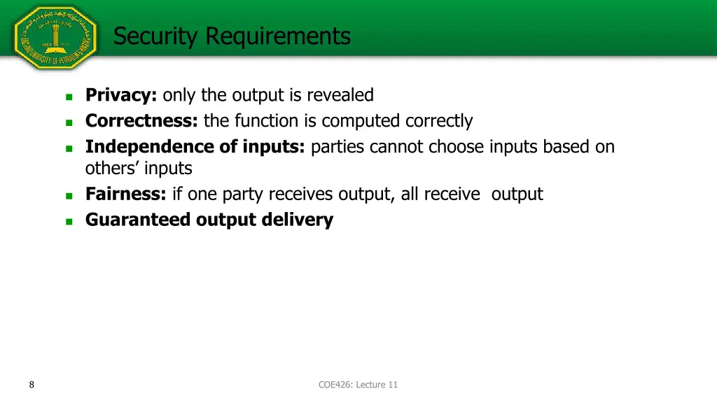 security requirements