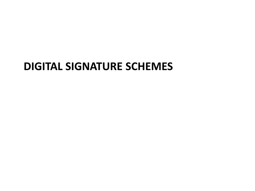 digital signature schemes