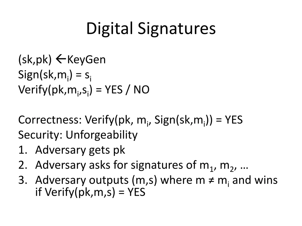 digital signatures