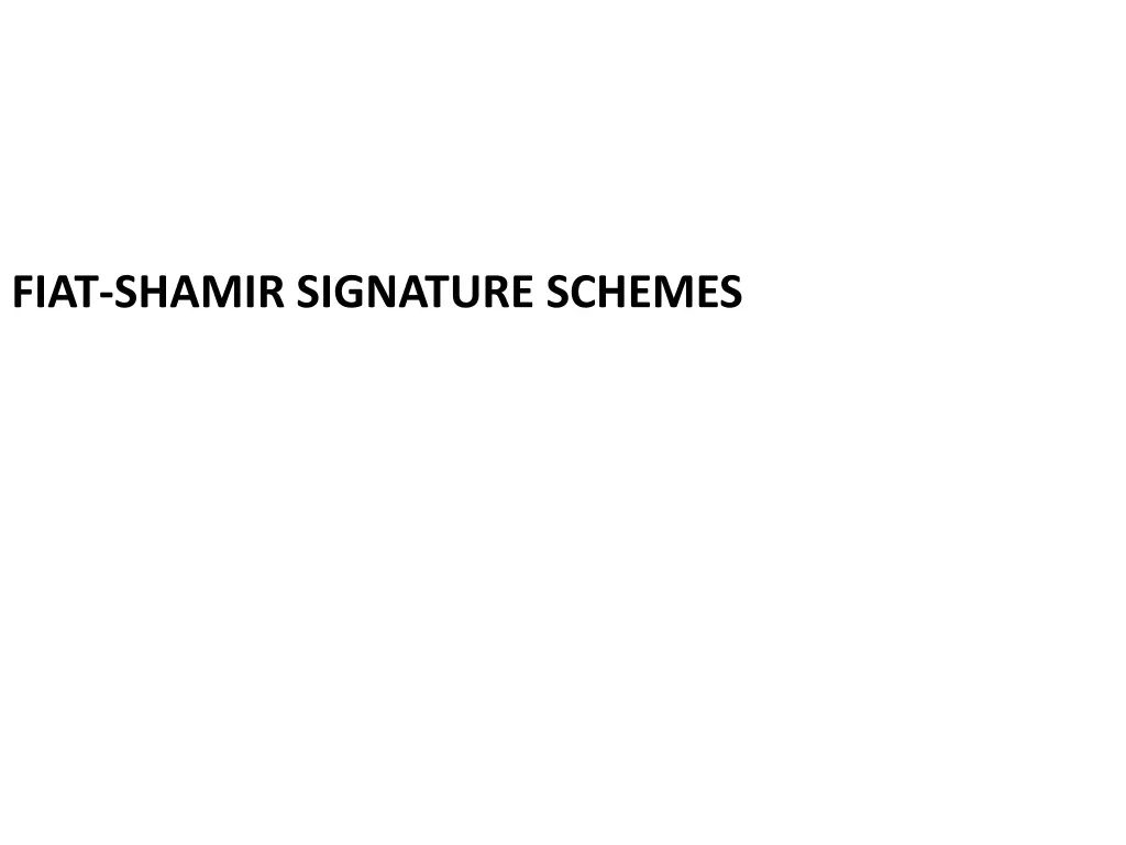 fiat shamir signature schemes