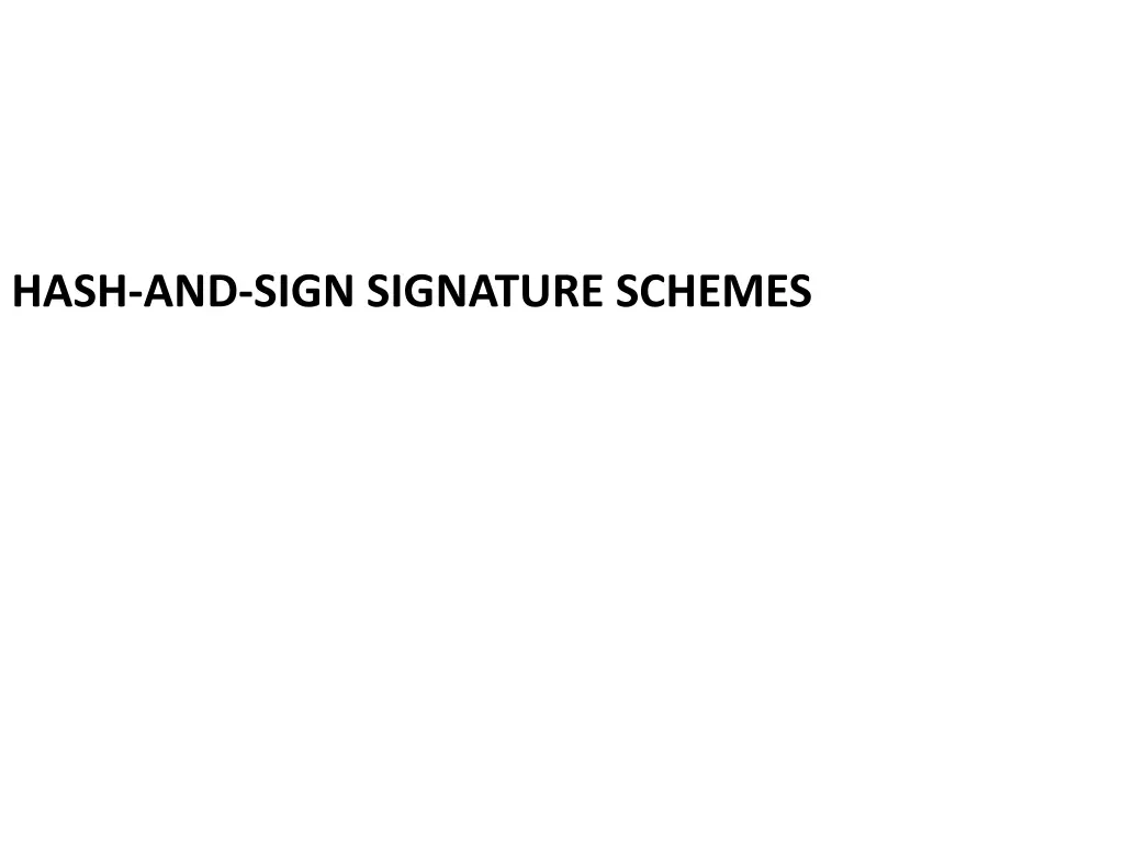 hash and sign signature schemes