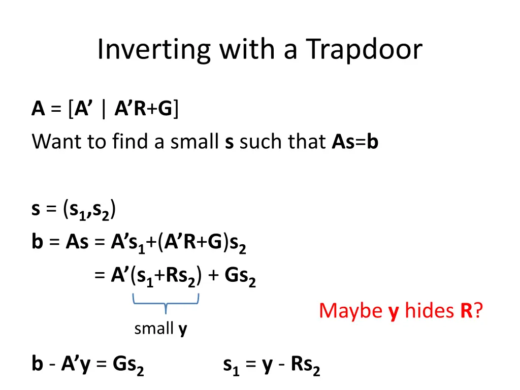 inverting with a trapdoor 1