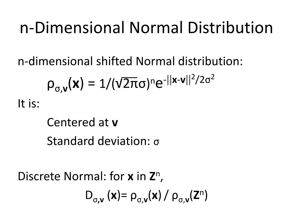 n dimensional normal distribution 1