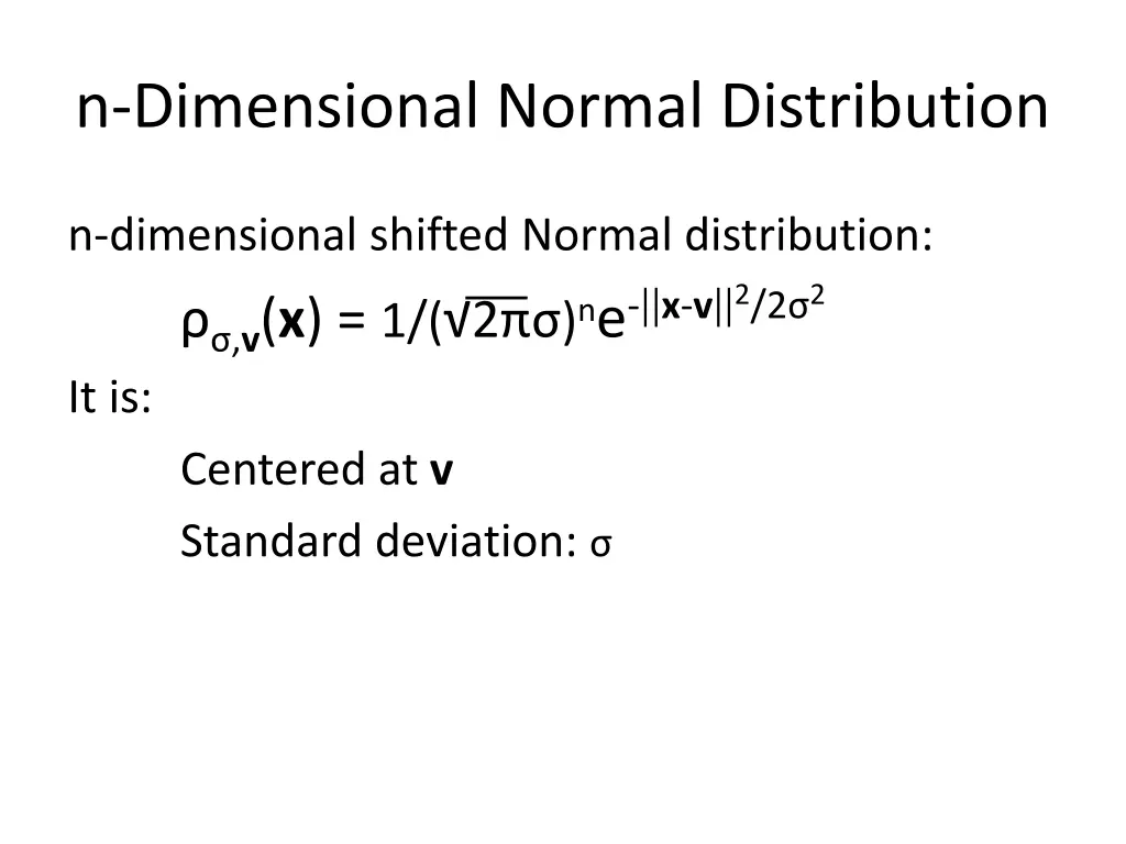 n dimensional normal distribution