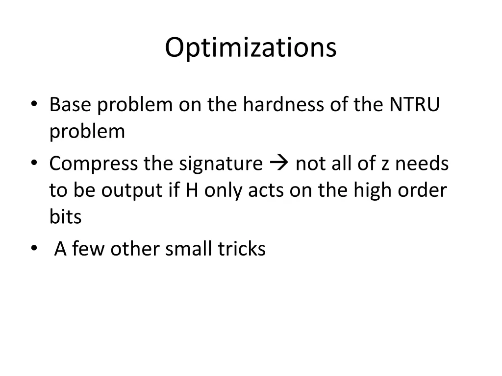 optimizations