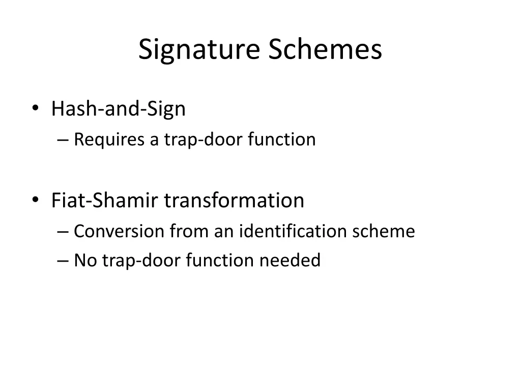 signature schemes