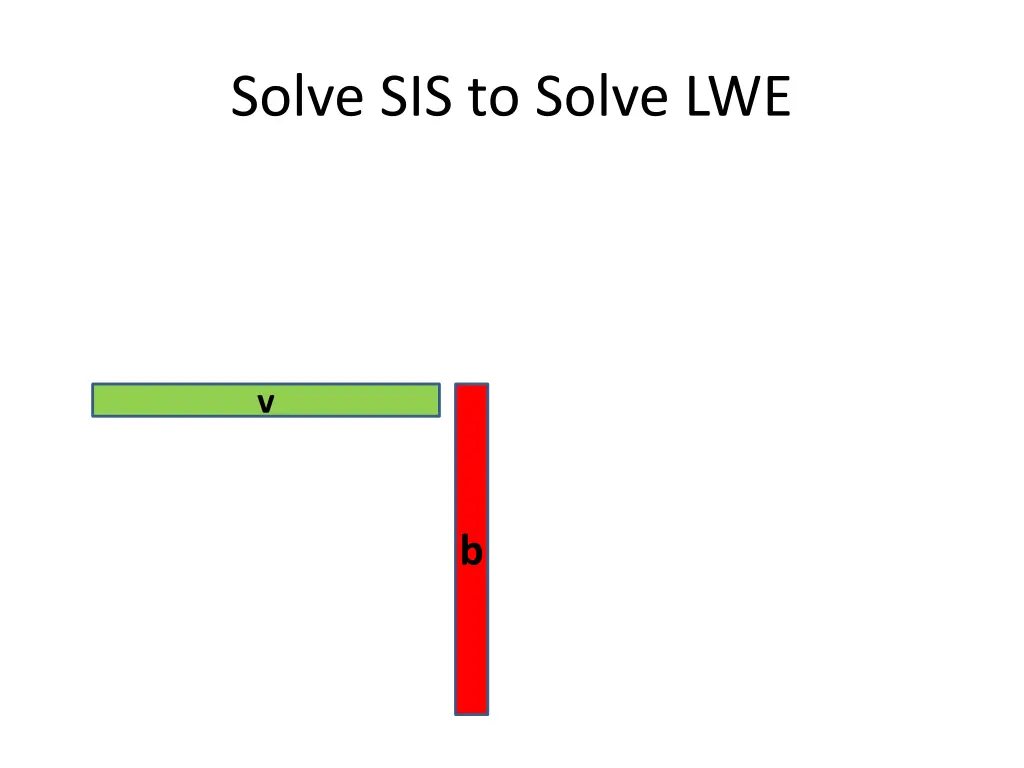 solve sis to solve lwe 1