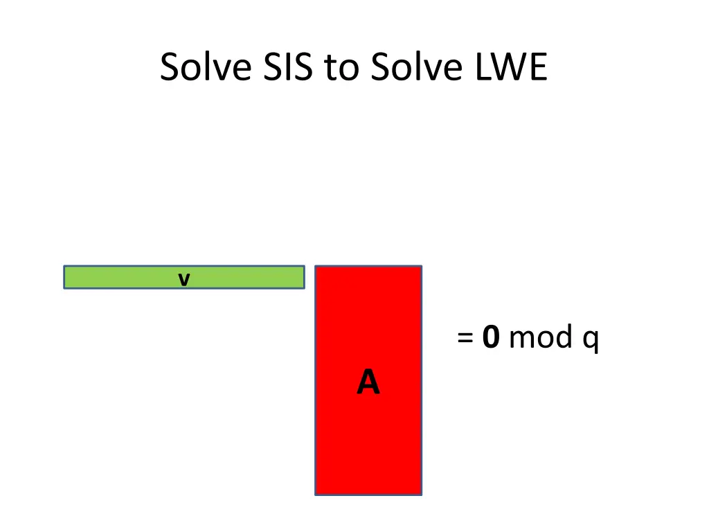 solve sis to solve lwe