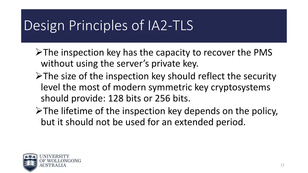 design principles of ia2 tls 2