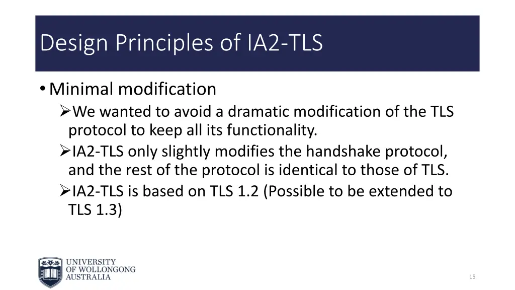 design principles of ia2 tls