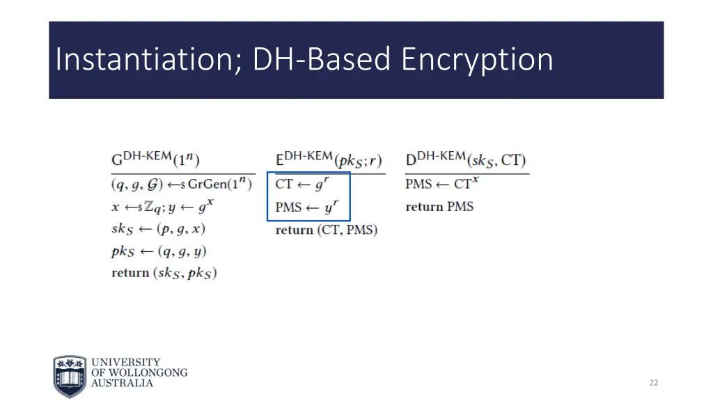 instantiation dh based encryption