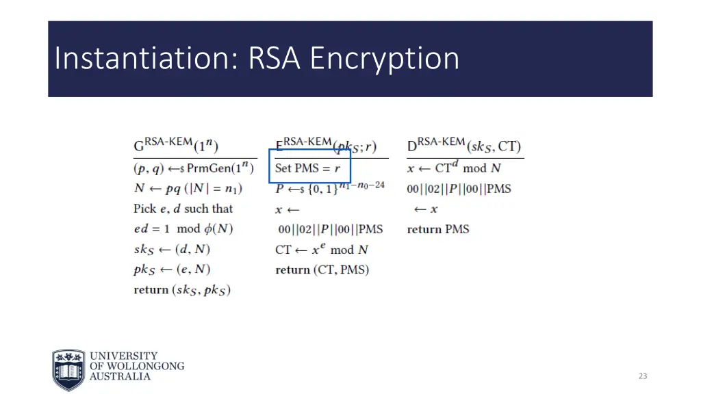 instantiation rsa encryption