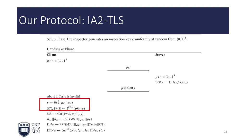 our protocol ia2 tls