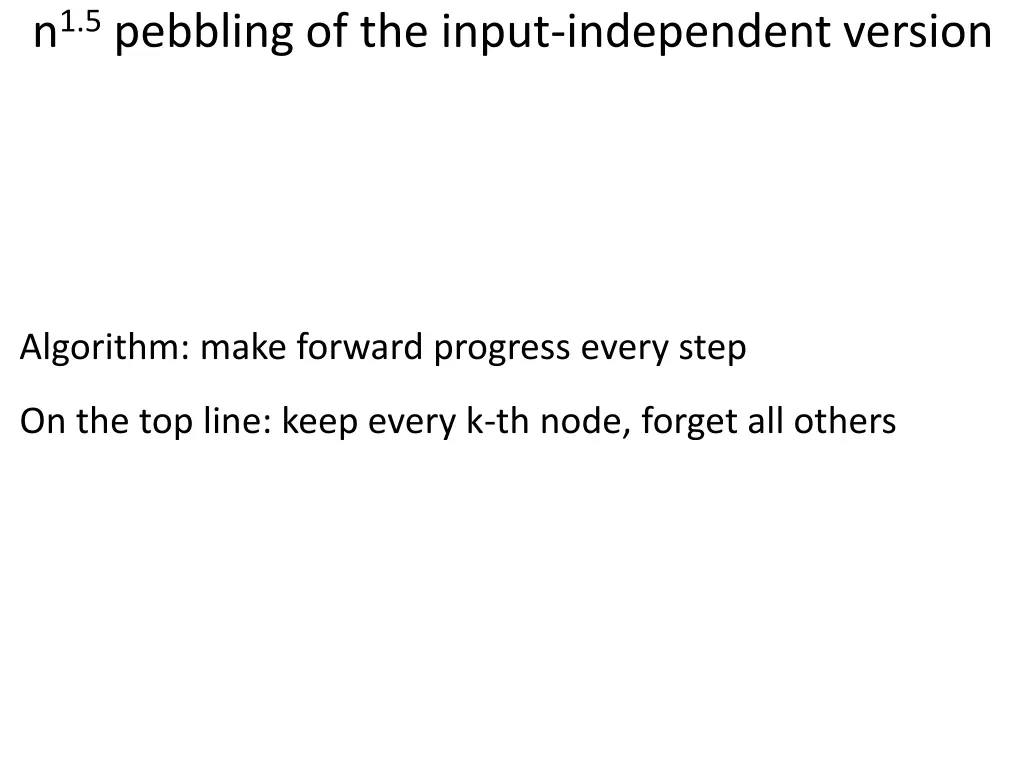 n 1 5 pebbling of the input independent version