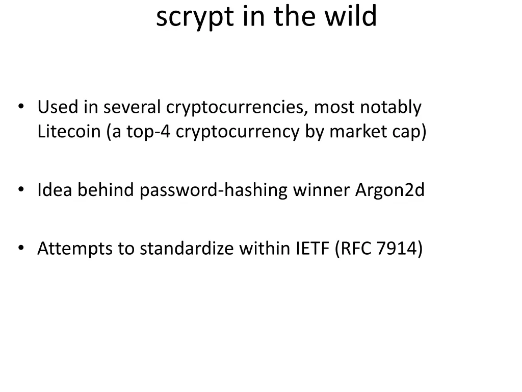 scrypt in the wild